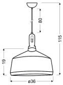 Lampa sufitowa wisząca ROBINSON biała 1xE27 wymiar